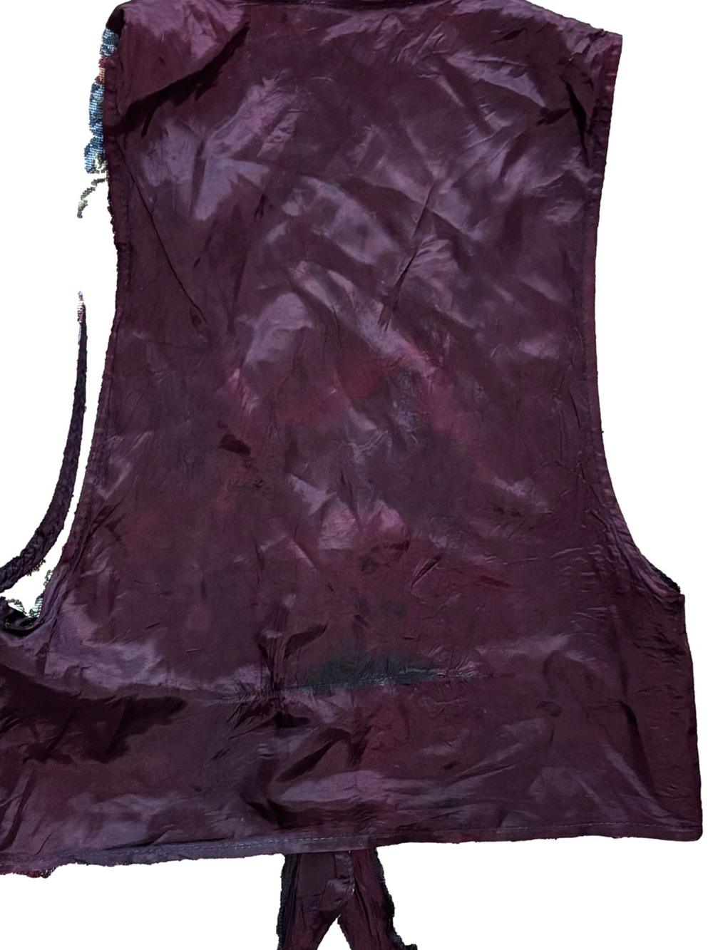 Backroads Blues Floral Tapestry Vest Cottagecore Tie Back Cotton Blend Women’s M - Picture 7 of 7